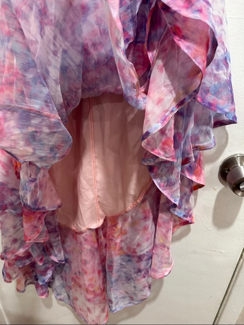 REVOLVE x Amanda Uprichard Carlina Dress in Cotton Candy floral strapless - Picture 6 of 10